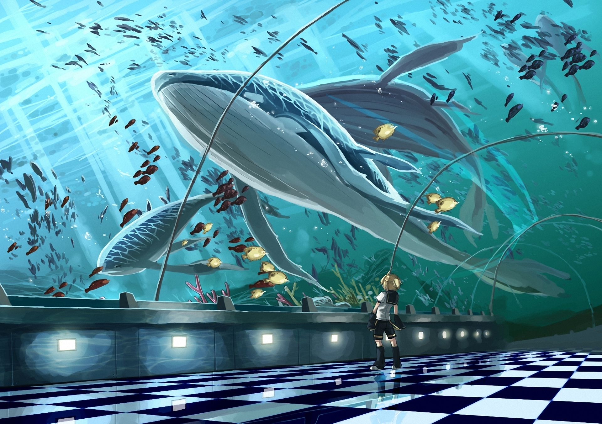 Anime - Vocaloid  - Whale - Kagamine Len Papel de Parede