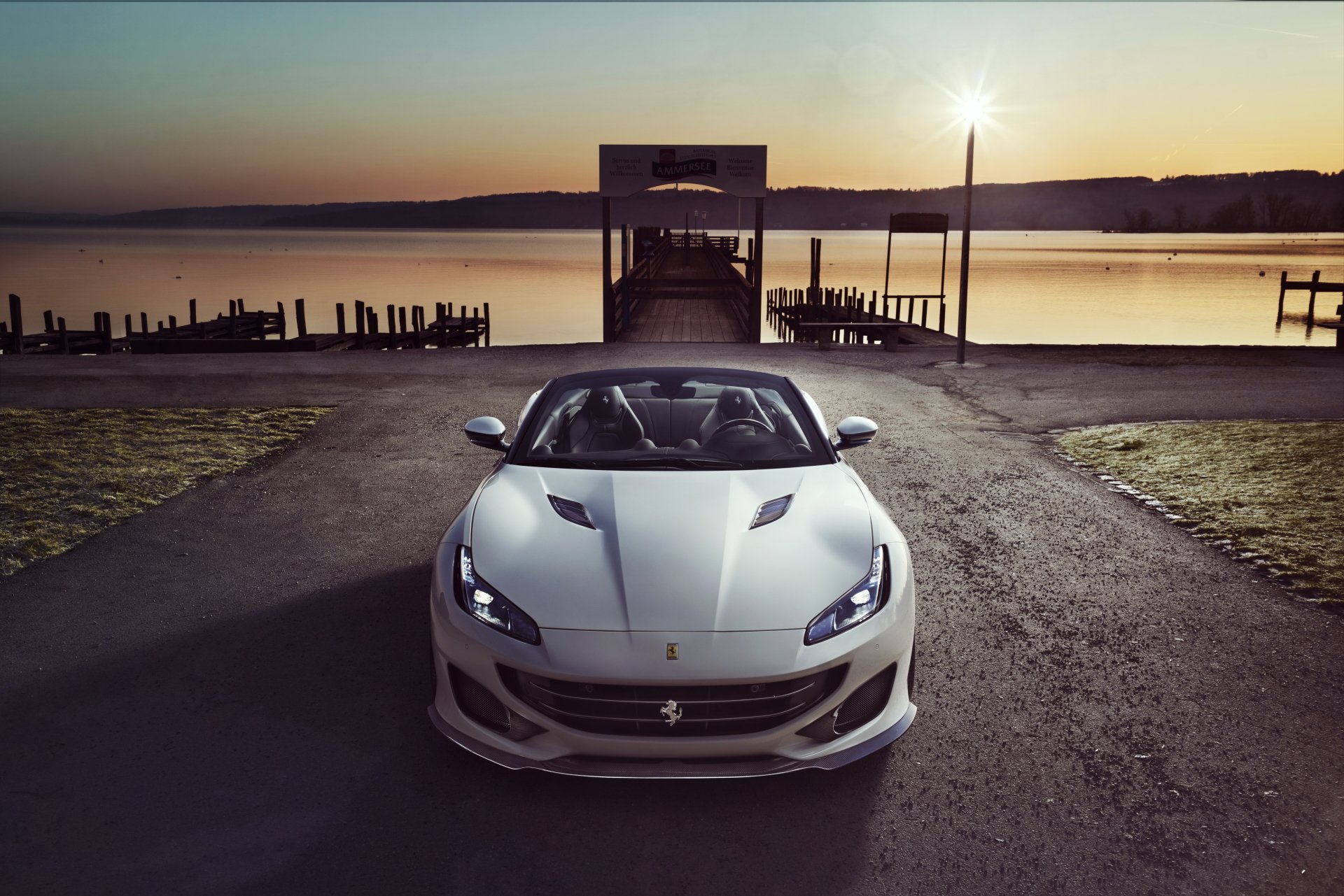Download Supercar White Car Car Ferrari Vehicle Ferrari Portofino 4k Ultra HD Wallpaper