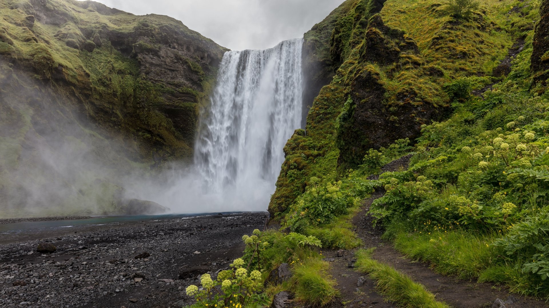 Download Waterfall Nature Skógafoss 8k Ultra Hd Wallpaper