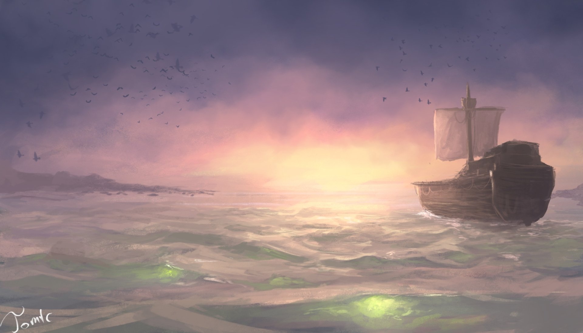 Download Fantasy Ship HD Wallpaper by Tommy Chandra | 2100x1200 ...