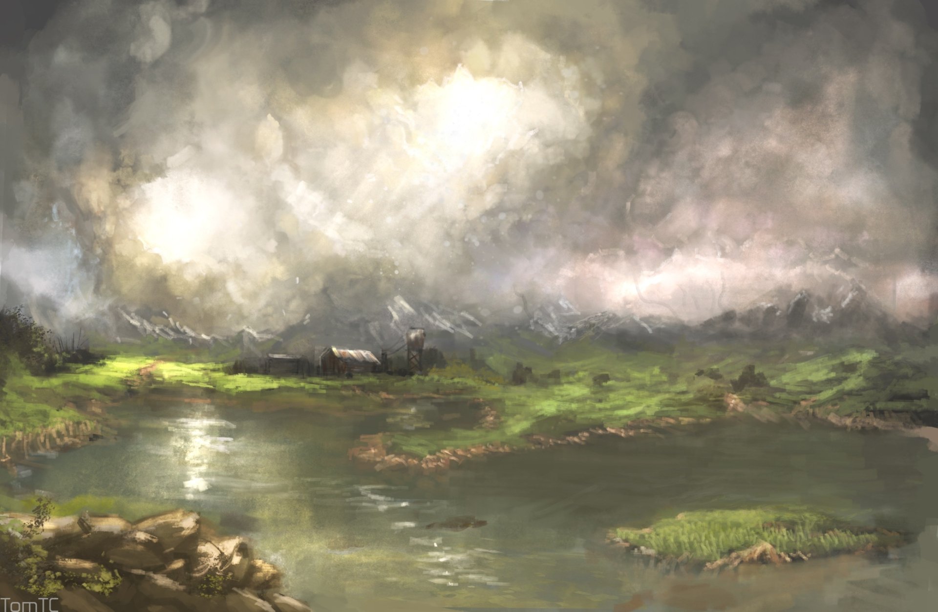 Download Fantasy Landscape Fantasy Landscape HD Wallpaper by Tommy ...