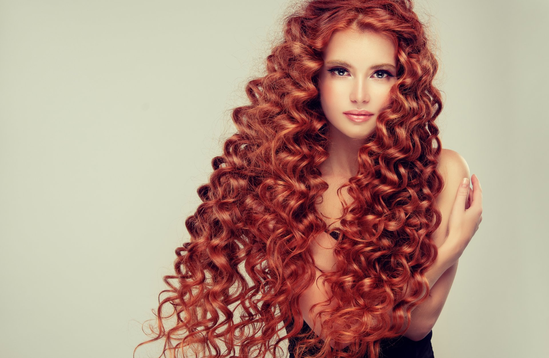 Download Long Hair Curl Redhead Woman Hair HD Wallpaper