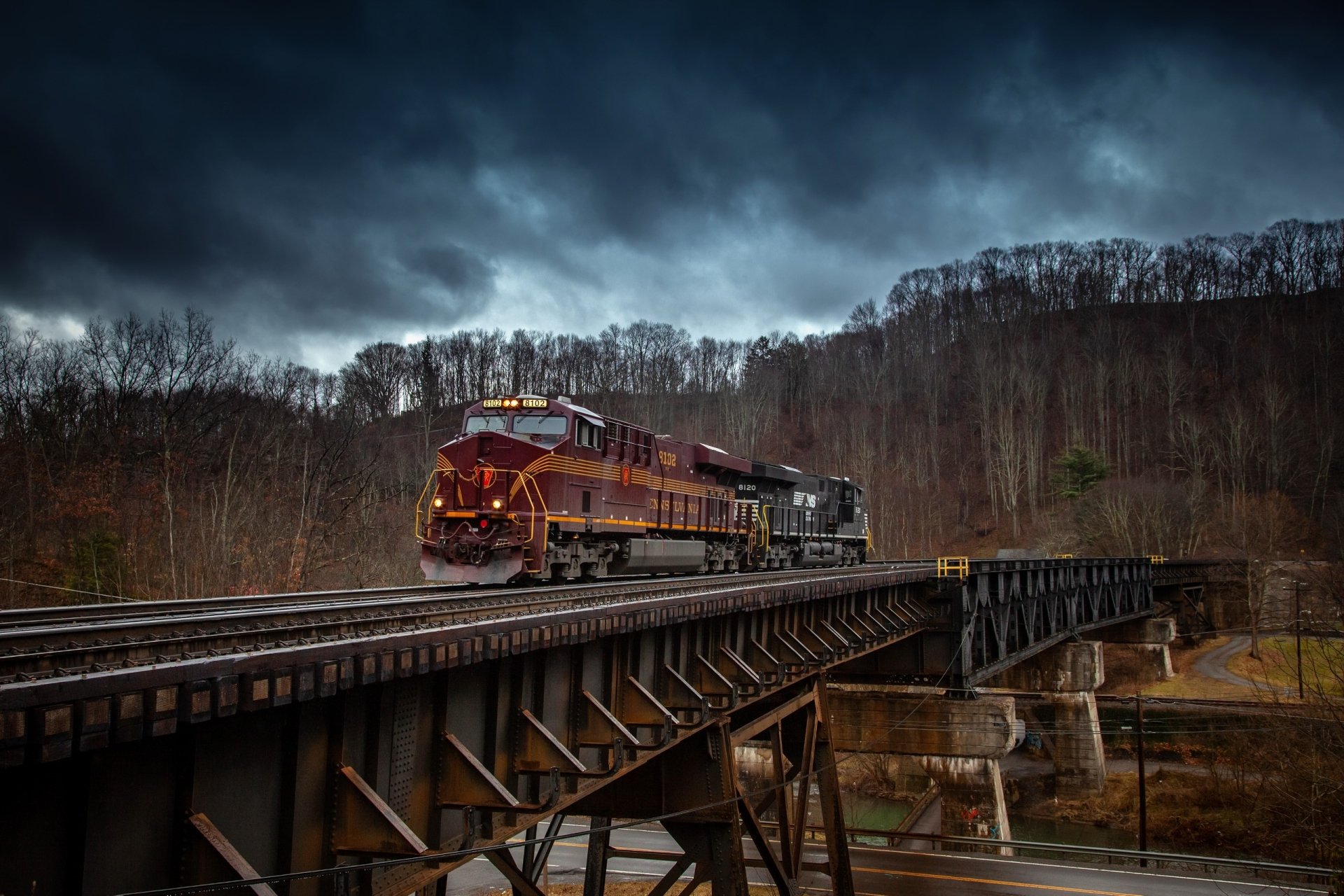 Majestic Train Crossing   HD Wallpaper