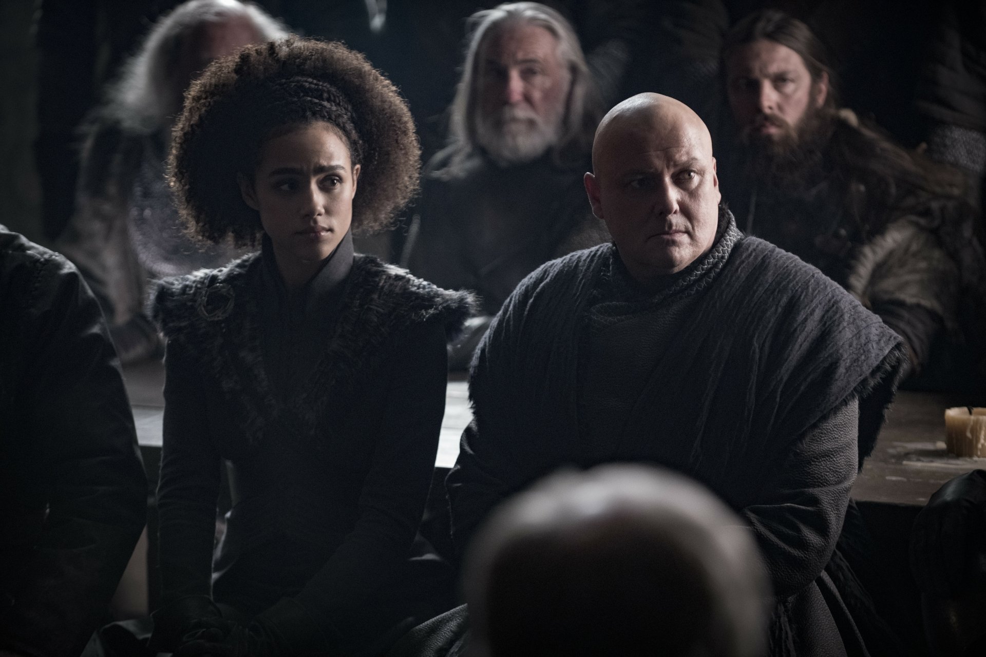 Download Conleth Hill Nathalie Emmanuel Lord Varys Missandei (Game Of Thrones) TV Show Game Of Thrones 8k Ultra HD Wallpaper
