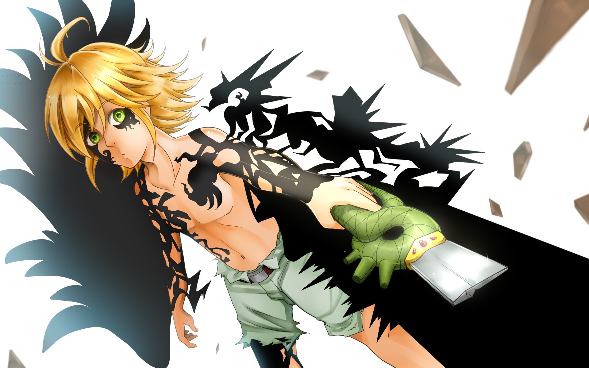Download Green Eyes Blonde Meliodas (The Seven Deadly Sins) Anime The Seven Deadly Sins HD Wallpaper by Parntawan
