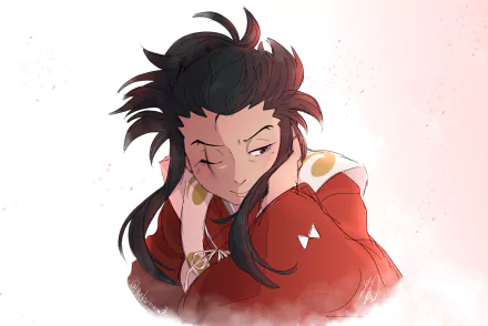 HD anime desktop wallpaper featuring Tahomaru from Dororo with detailed shading and a dynamic pose on a light background.