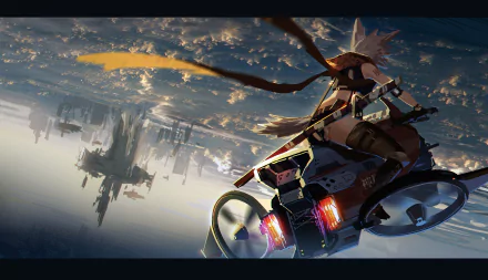 Anime Original upside down bike katana vehicle HD Desktop Wallpaper | Background Image