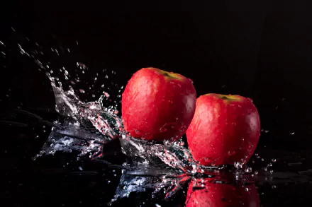  Apples being Splashed with Water by Christine Sponchia