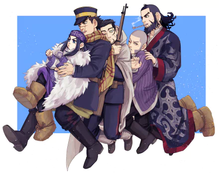 Shiraishi Yoshitake Sugimoto Saichi Asirpa (Golden Kamuy) Anime Golden Kamuy HD Desktop Wallpaper | Background Image