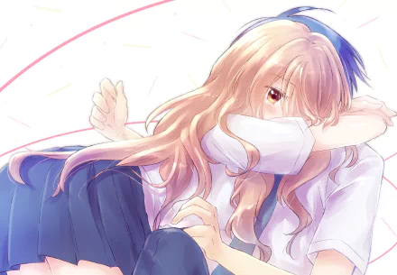 HD PC desktop wallpaper featuring anime characters Hikari Tsutsui and Iroha Igarashi from 3D Kanojo: Real Girl, showcasing soft colors and detailed artwork.