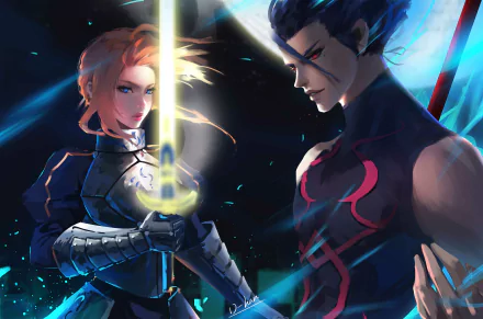 Saber (Fate Series) Archer (Fate/Grand Order) Anime Fate/Grand Order HD Desktop Wallpaper | Background Image