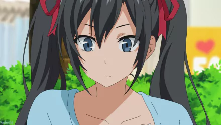 HD anime desktop wallpaper featuring Yukino Yukinoshita with blue eyes and long black twintails from My Youth Romantic Comedy Is Wrong As I Expected (My Teen Romantic Comedy SNAFU).