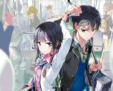 HD anime desktop wallpaper featuring Yoshino Koiwai, Tae Futaba, Kojuro Shuri, Aki Adagaki, and Masamune Makabe from Masamune-kun's Revenge.