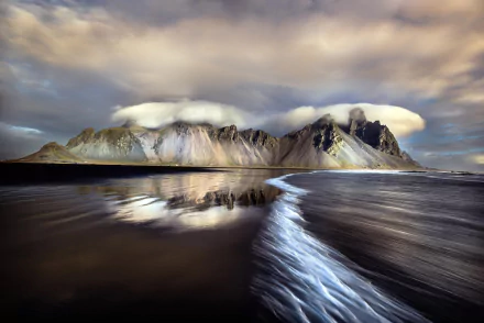 Vestrahorn Mountain Iceland nature Vestrahorn HD Desktop Wallpaper | Background Image