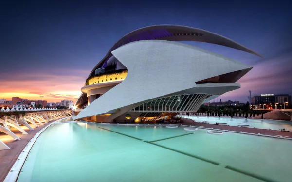 man made City of Arts and Sciences HD Desktop Wallpaper | Background Image