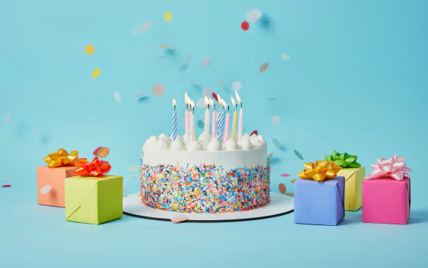 candle gift cake holiday birthday HD Desktop Wallpaper | Background Image