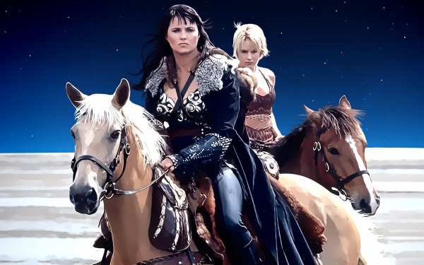 TV Show Xena: Warrior Princess Xena Lucy Lawless Renee O'Connor Fantasy Desert Woman Warrior Gabrielle HD Wallpaper | Background Image
