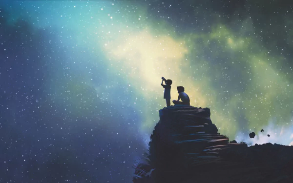 starry sky artistic child HD Desktop Wallpaper | Background Image