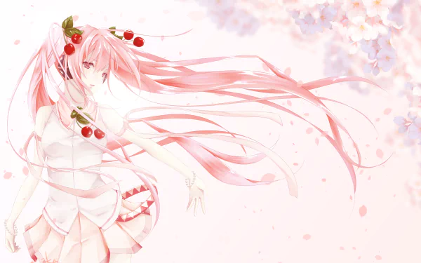 Sakura Miku Anime Vocaloid HD Desktop Wallpaper | Background Image