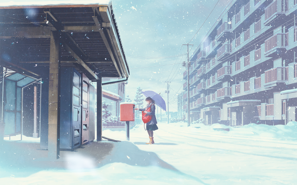 Anime Winter Apartment Snow HD Wallpaper | Background Image