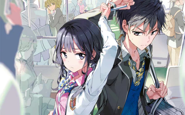 HD anime desktop wallpaper featuring Yoshino Koiwai, Tae Futaba, Kojuro Shuri, Aki Adagaki, and Masamune Makabe from Masamune-kun's Revenge.