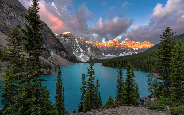 nature mountain Canada lake Moraine Lake HD Desktop Wallpaper | Background Image