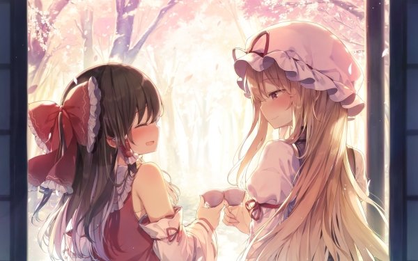 Anime Touhou Reimu Hakurei Yukari Yakumo HD Wallpaper | Background Image