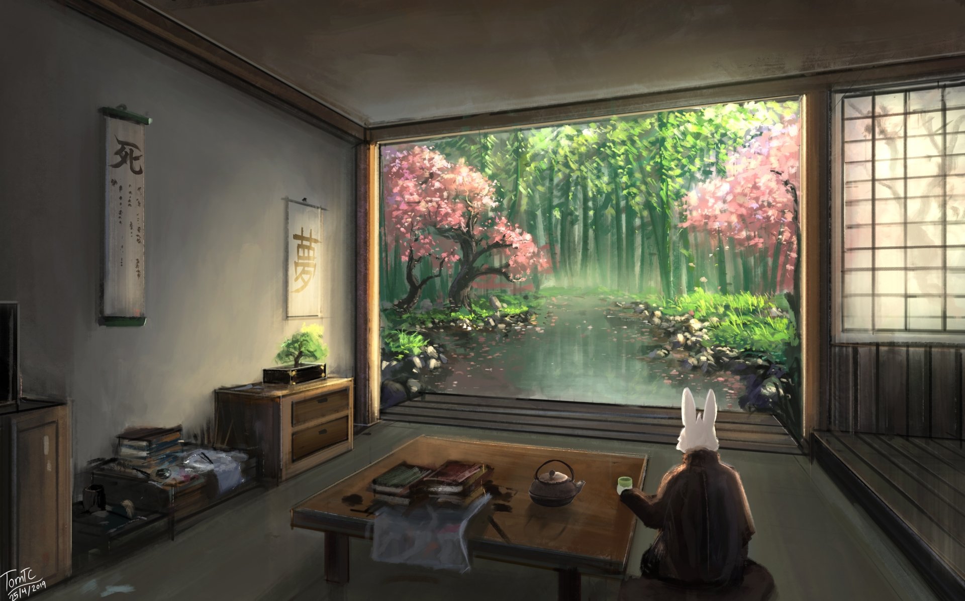 Serene Sakura Fantasy: 4K Ultra HD Animal Ears Retreat by Tommy Chandra ...
