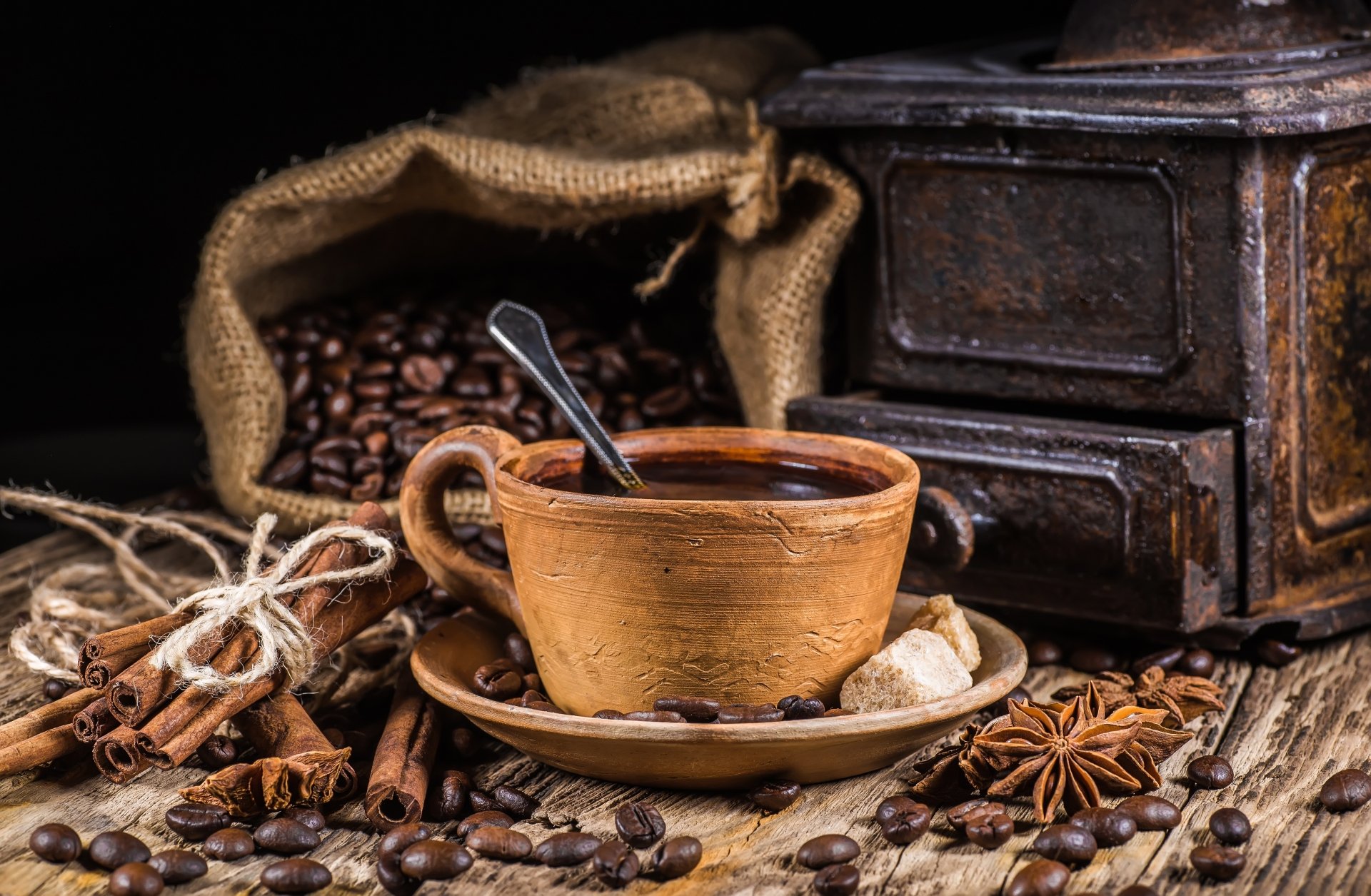 Download Star Anise Cinnamon Still Life Coffee Beans Cup Food Coffee 4k ...