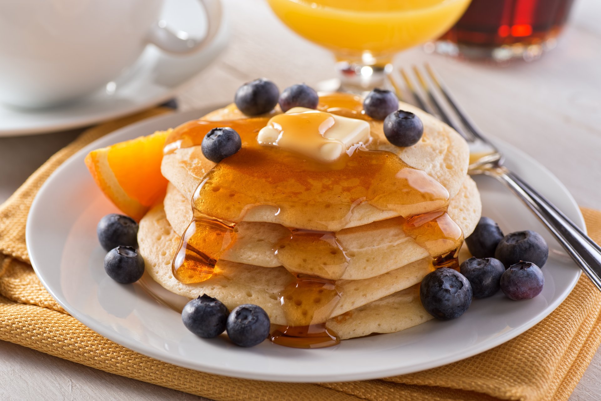 Download Butter Blueberry Breakfast Food Pancake 4k Ultra HD Wallpaper