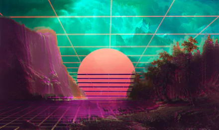 artistic retrowave HD Desktop Wallpaper | Background Image