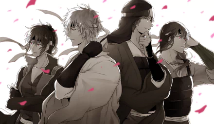 Sakamoto Tatsuma Kotaro Katsura Shinsuke Takasugi Gintoki Sakata Anime Gintama HD Desktop Wallpaper | Background Image