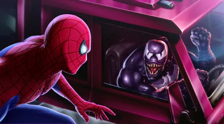 Peter Parker Eddie Brock Venom Comic spider man HD Desktop Wallpaper | Background Image
