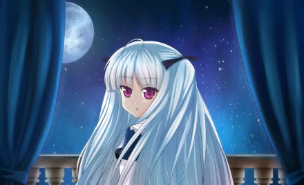 star night moon Julie Sigtuna Anime Absolute Duo anime night HD Desktop Wallpaper | Background Image