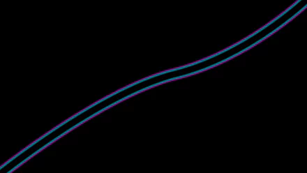 Abstract black 4K Ultra HD PC desktop wallpaper and background: two parallel neon teal and magenta wavy lines arcing across a deep black field.