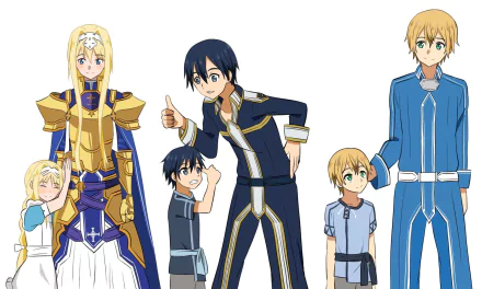 child Alice Zuberg Kazuto Kirigaya Kirito (Sword Art Online) Eugeo (Sword Art Online) Anime Sword Art Online: Alicization HD Desktop Wallpaper | Background Image