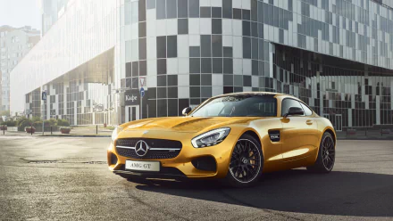 yellow car Mercedes-AMG car vehicle Mercedes-AMG GT HD Desktop Wallpaper | Background Image