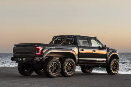 black car Ford Raptor tuning vehicle Hennessey VelociRaptor 6X6 HD Desktop Wallpaper | Background Image