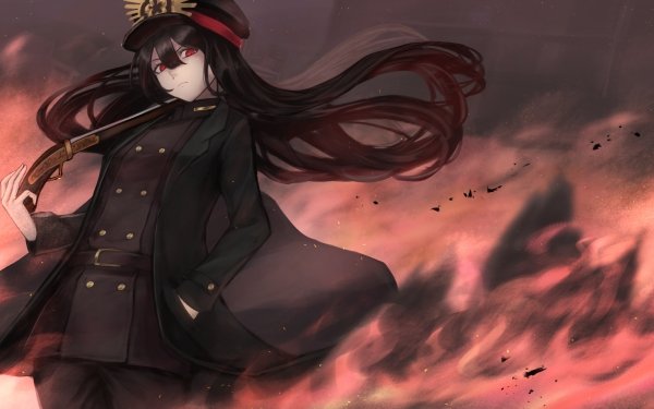 Anime Fate/Grand Order Fate Series Demon archer Red Eyes Black Hair Long Hair Gun Oda Nobunaga HD Wallpaper | Background Image