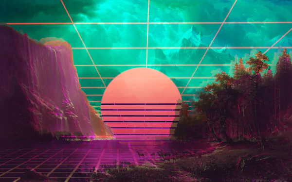 artistic retrowave HD Desktop Wallpaper | Background Image