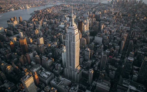 Man Made Empire State Building Monuments New York City Aerial USA Building Skyscraper HD Wallpaper | Background Image