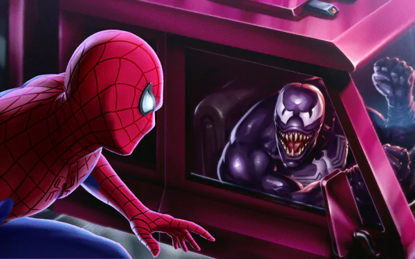 Peter Parker Eddie Brock Venom Comic spider man HD Desktop Wallpaper | Background Image