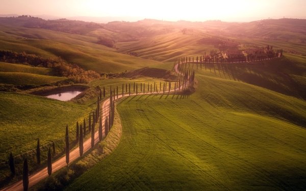 Photography Tuscany Italy Landscape Hill Dirt Road HD Wallpaper | Background Image