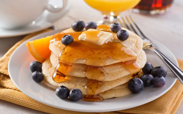 butter blueberry breakfast food pancake HD Desktop Wallpaper | Background Image
