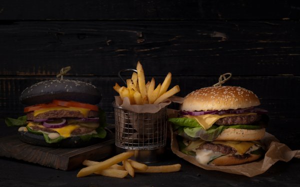 Food Burger Junk Food Still Life French Fries HD Wallpaper | Background Image