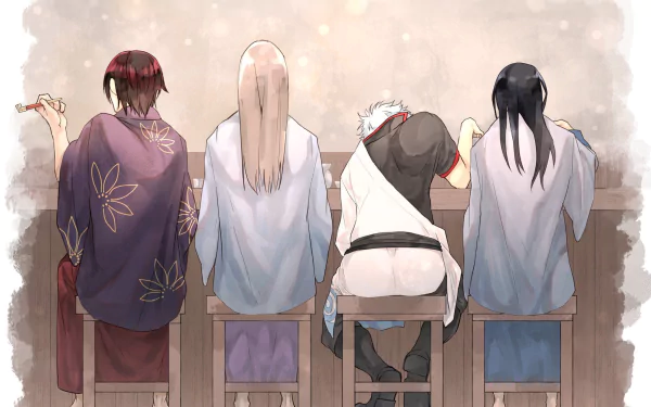 Yoshida Shouyou Gintoki Sakata Kotaro Katsura Shinsuke Takasugi Anime Gintama HD Desktop Wallpaper | Background Image