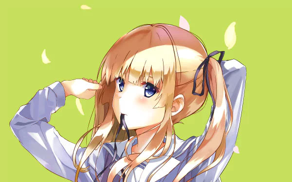 HD desktop wallpaper featuring Eriri Spencer Sawamura from the anime Saekano: How to Raise a Boring Girlfriend, set against a light green background.