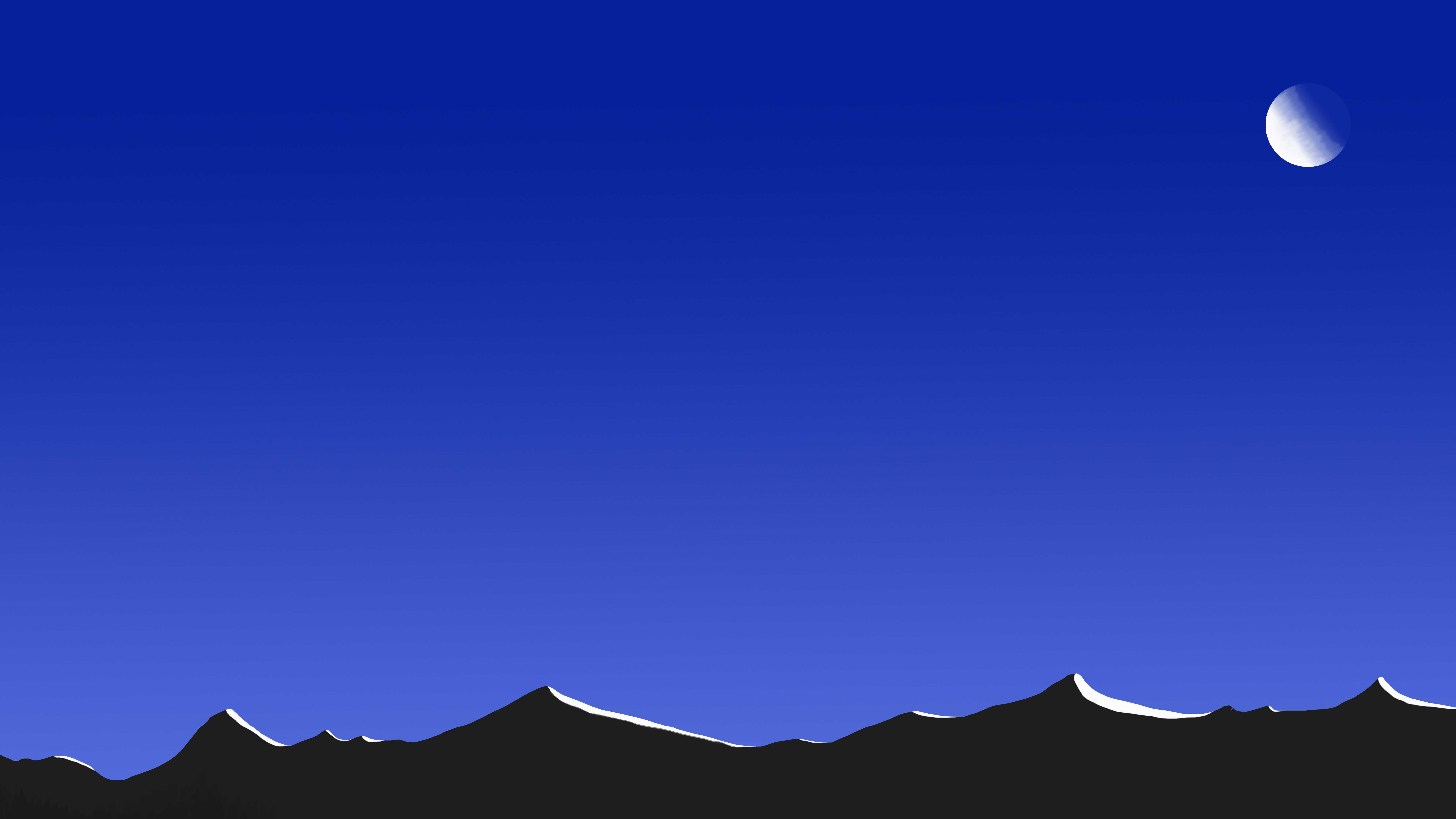 Mountain at Night with Moon by arche