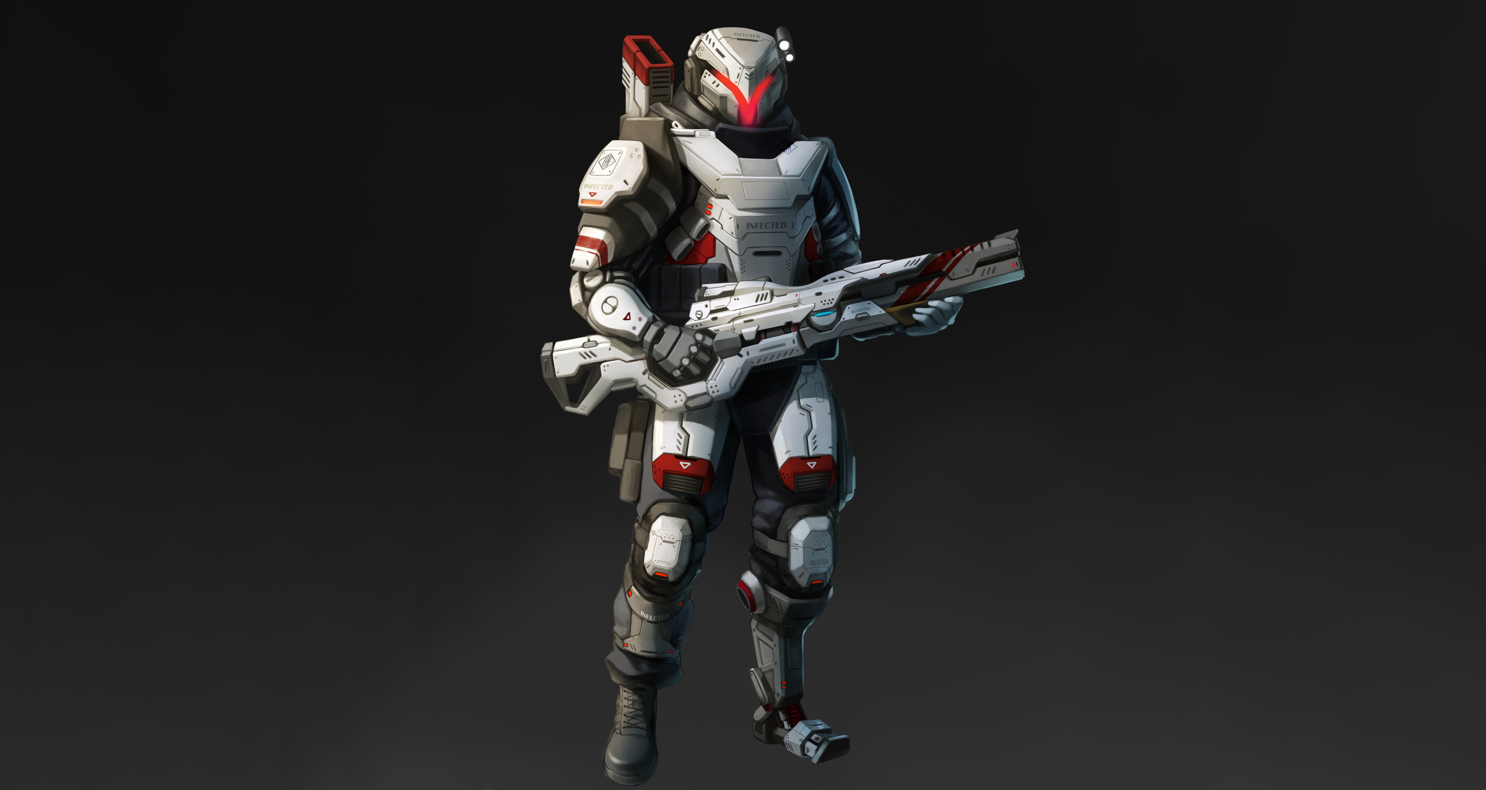 Download Futuristic Weapon Sci Fi Warrior 4k Ultra HD Wallpaper by Ian Han
