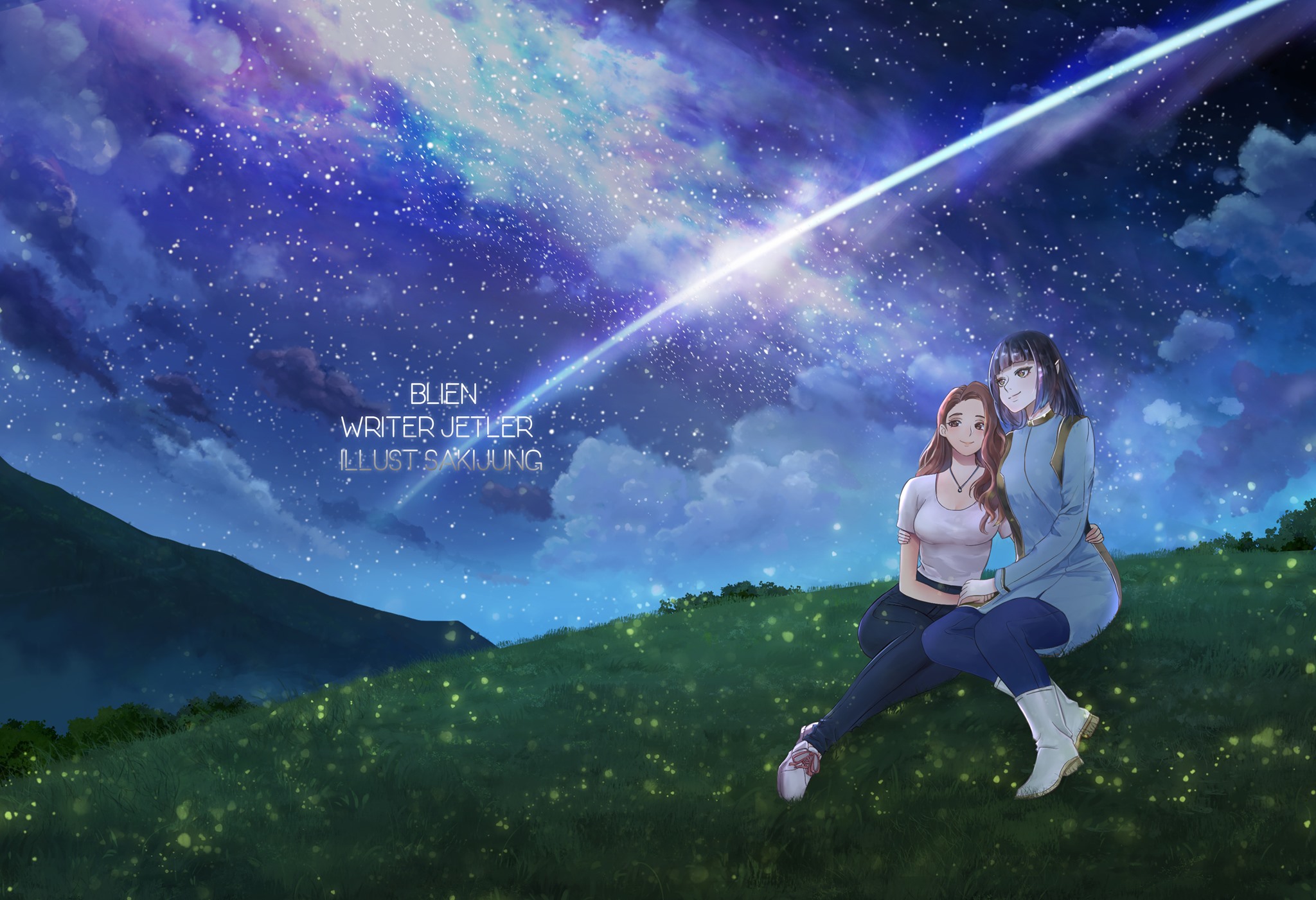 Download Shooting Star Starry Sky Anime Original Hd Wallpaper By Sakijung 9313